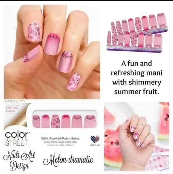 💅🏼 Color Street 💯 Real Nail Polish Strips 💅🏼 Melon-Dramatic - Picture 3 of 8